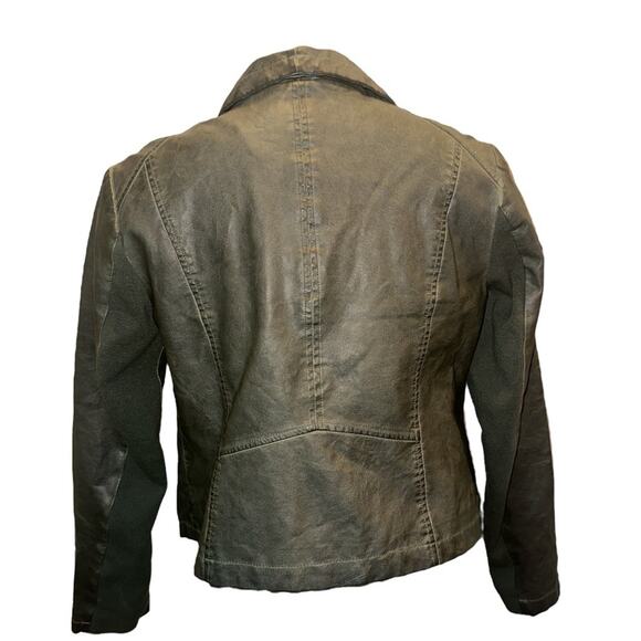 BAGATELLE Green Vegan Leather Moto Jacket Missing Size Tag - Picture 7 of 7